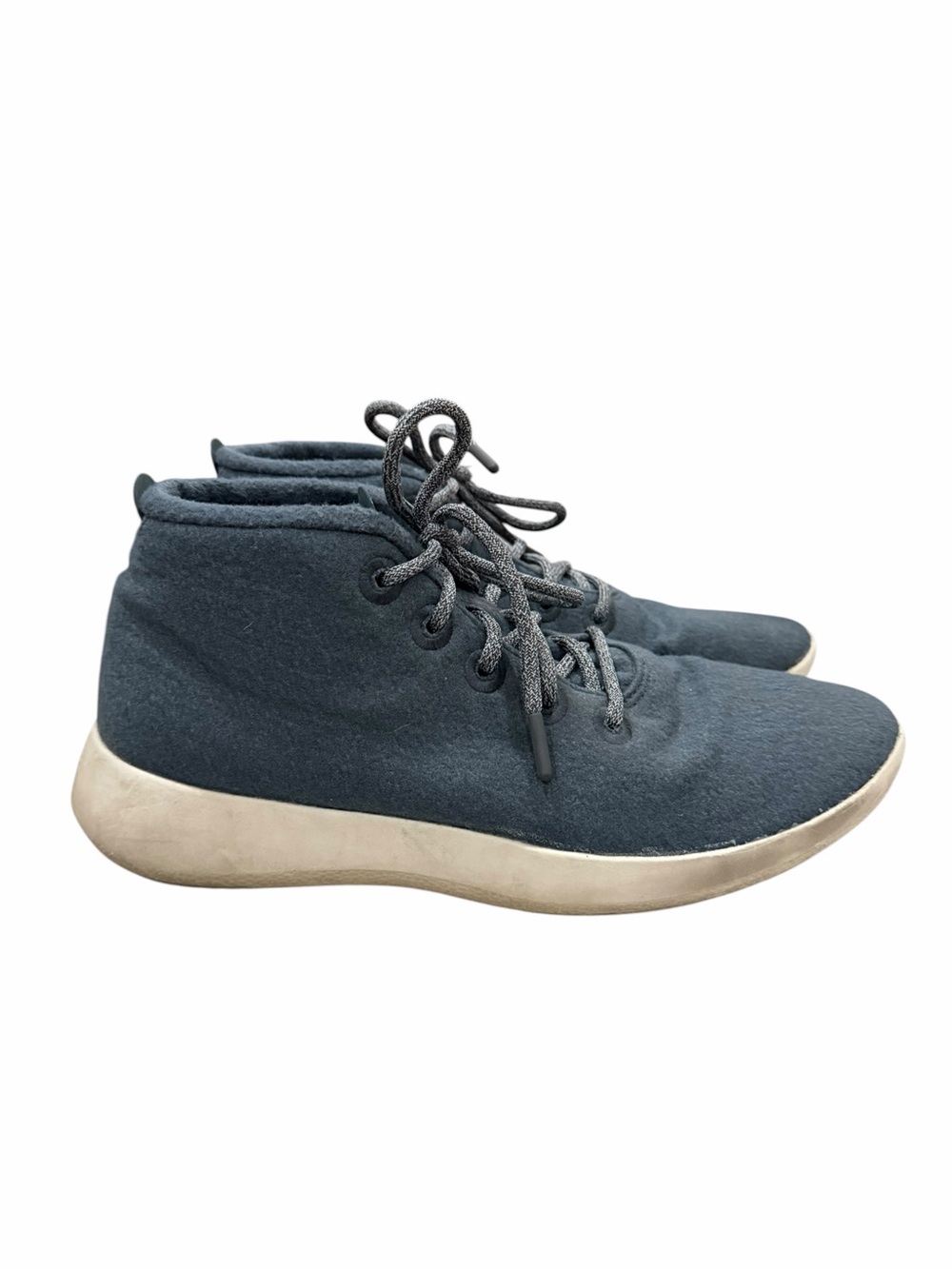 Allbirds Mizzle Runner Up Men's 12 Gray Blue Wool Hightop Lace Sneaker Shoes S3